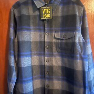 Men's Blue and Gray Plaid Jacket